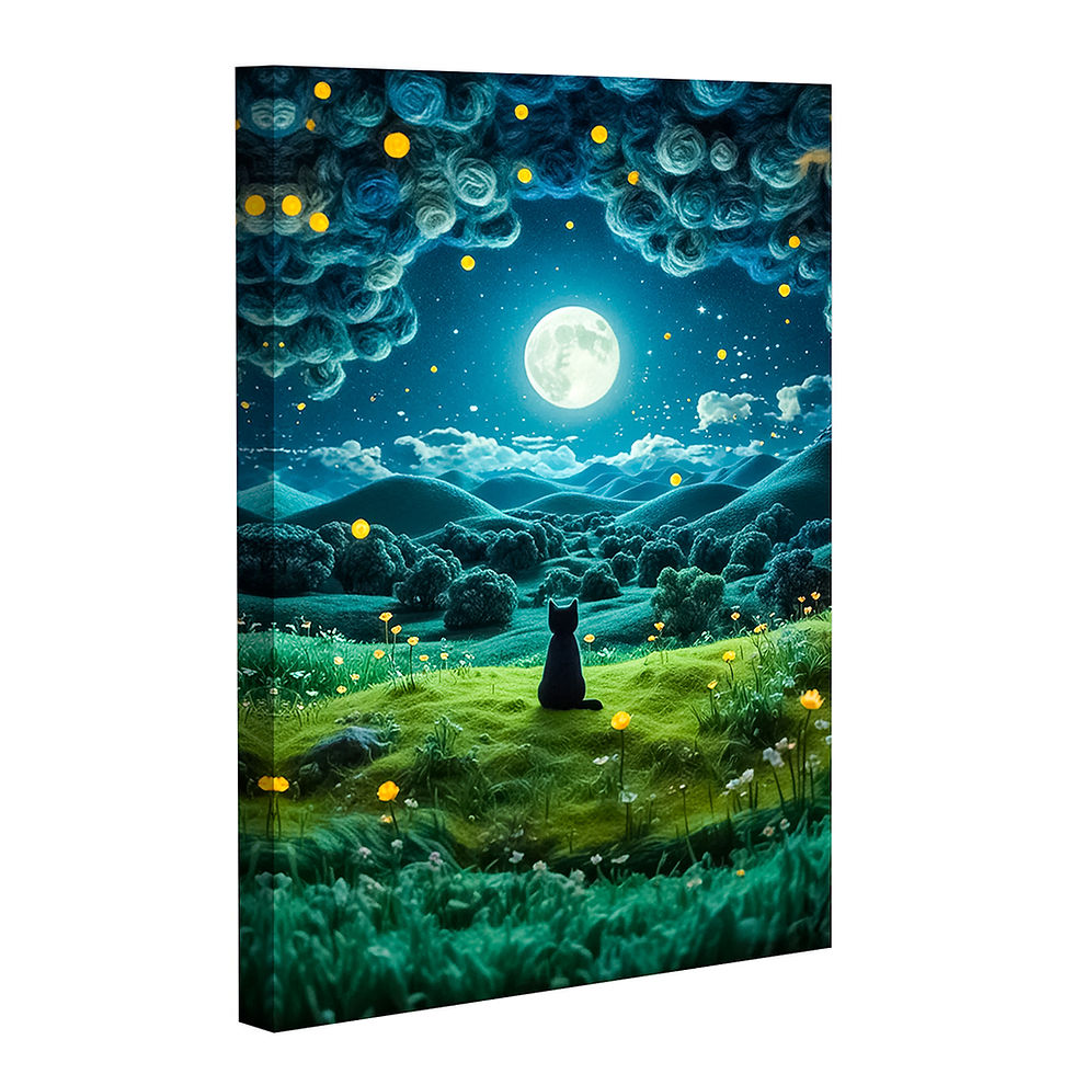 Thumbnail: Black Cat Sitting Under the Moon