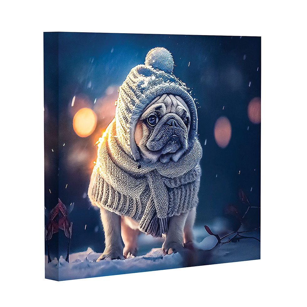 Thumbnail: Adorable Pug in the Snow