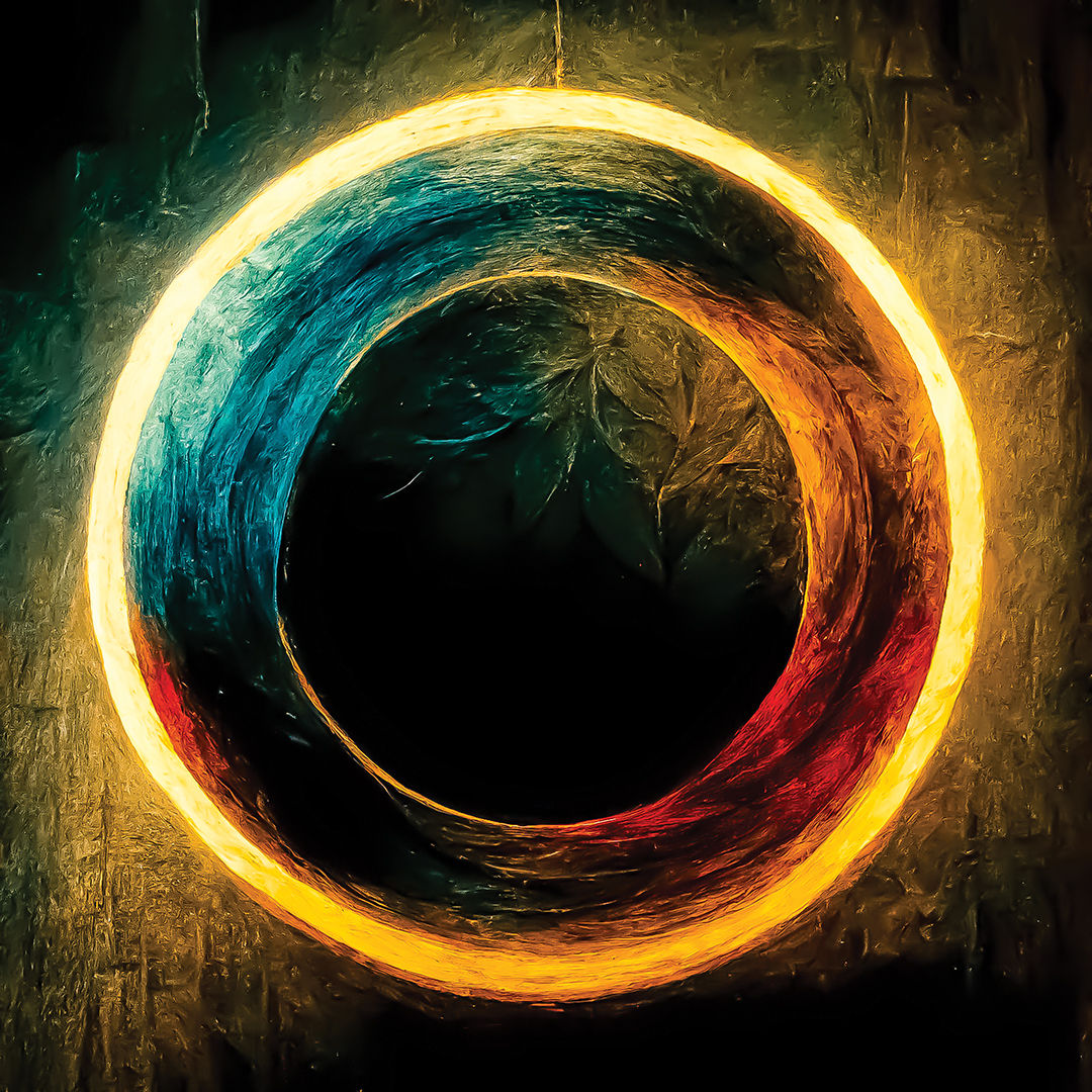 Abstract Black and Gold Circle#3