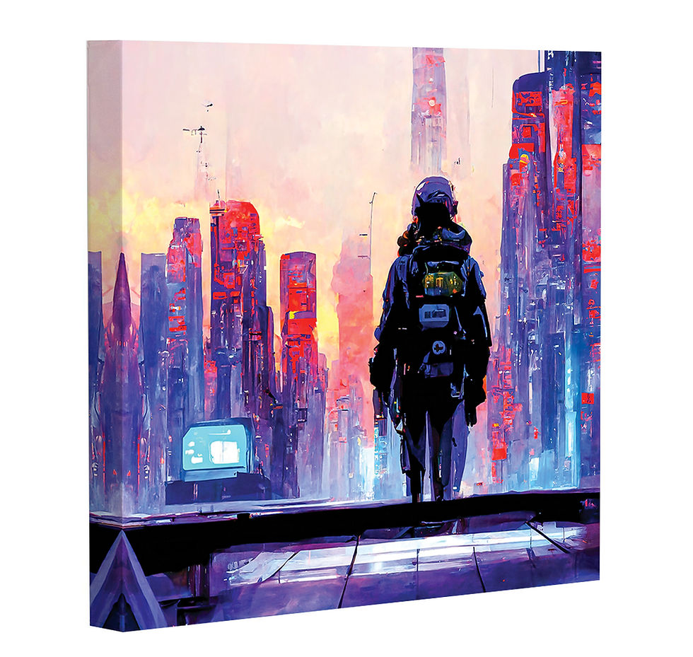 Thumbnail: Cyberpunk Soilder Looking Out the Window