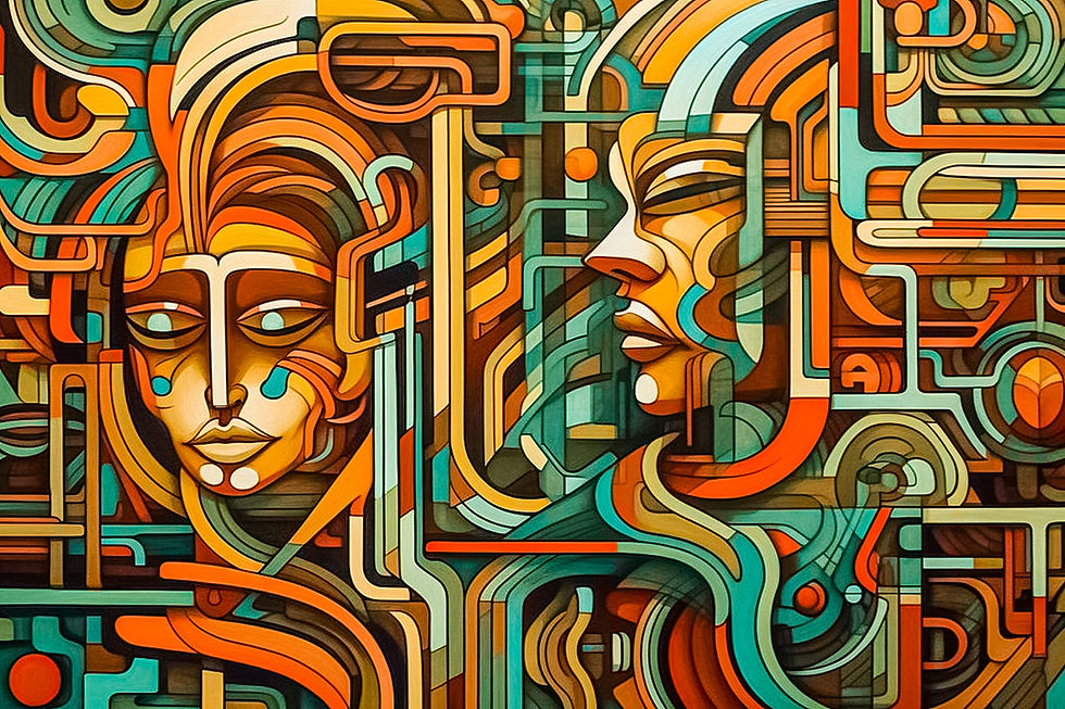 Abstract Retro Lines Inspired by Alfonso Ossorio