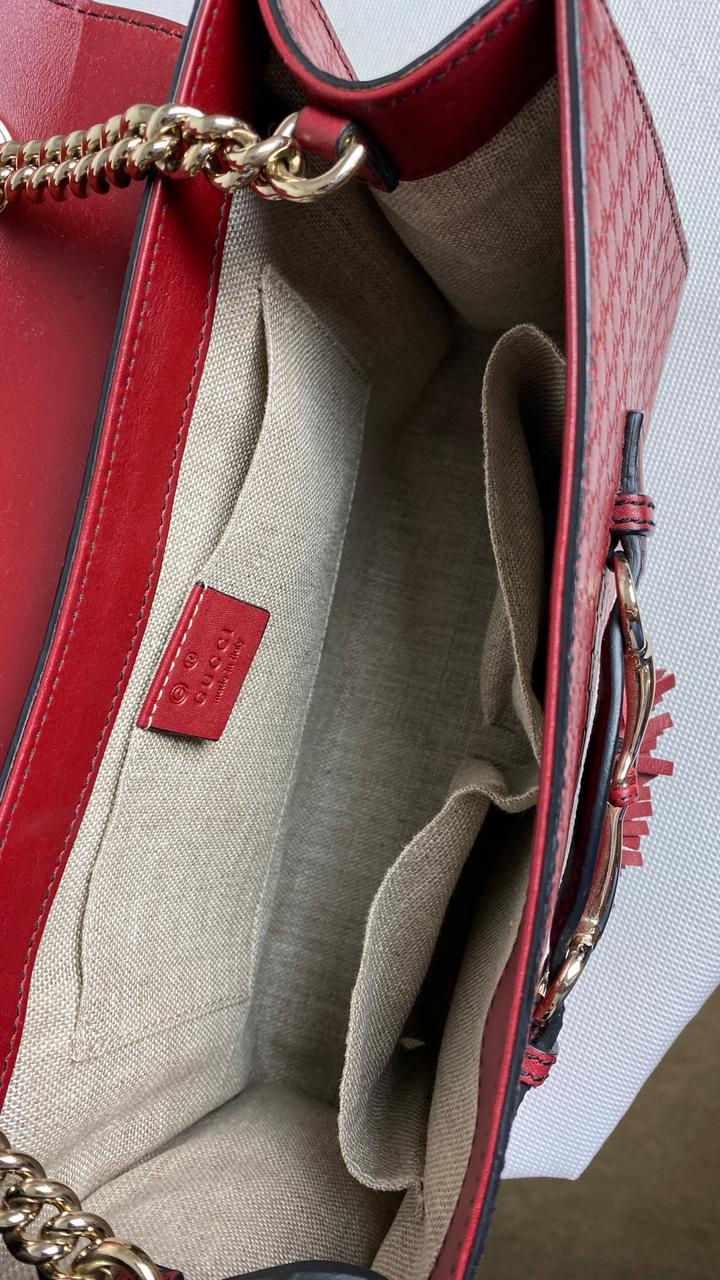 Miniatura: Bolsa Gucci Guccissima Emily Vermelha Original