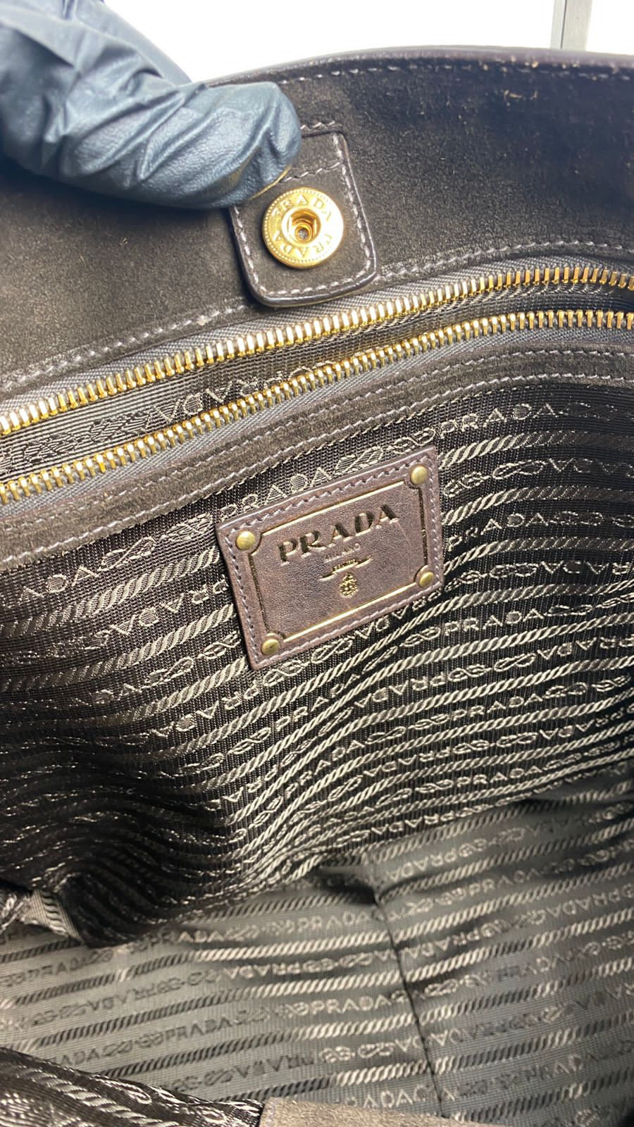 Miniatura: Bolsa Prada Camurça Marrom