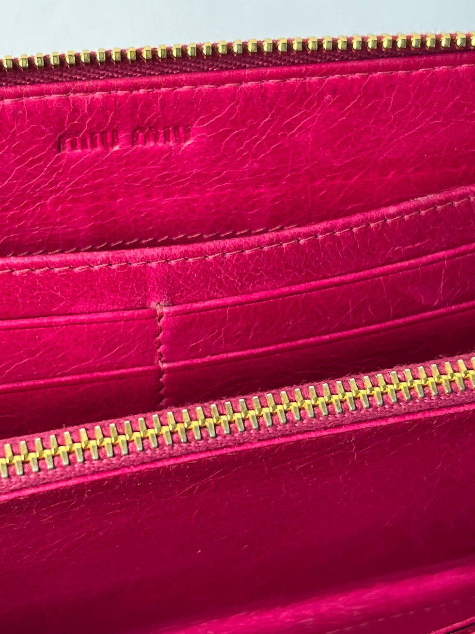 Miniatura: Carteira Miu Miu Matelassê Pink Original