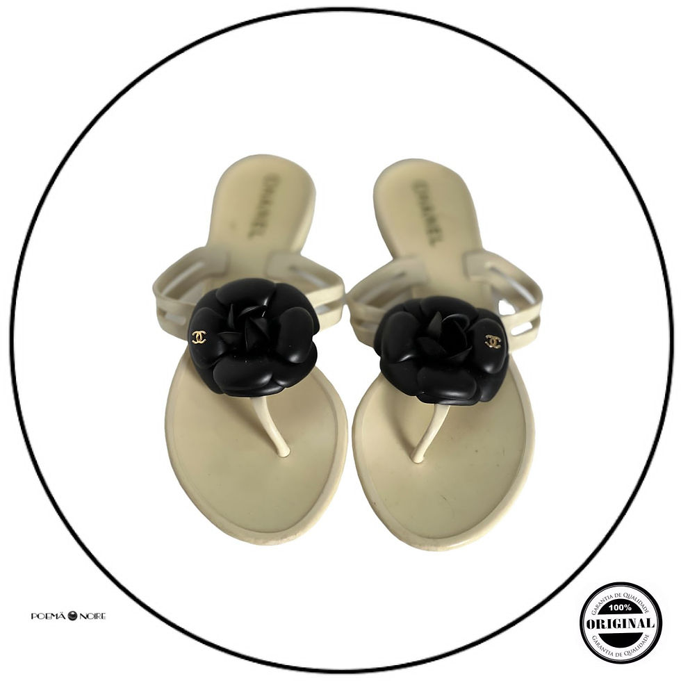 Miniatura: Sapato Rasteira Chanel Jelly Camellia Bege Original