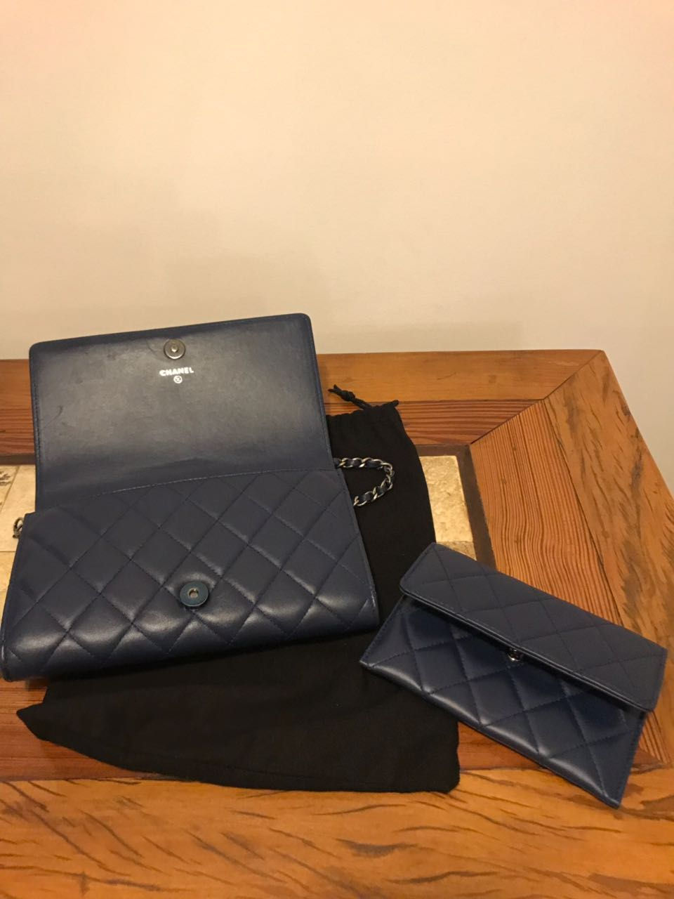 Miniatura: Bolsa Chanel Woc Le Boy Couro Azul Marinho