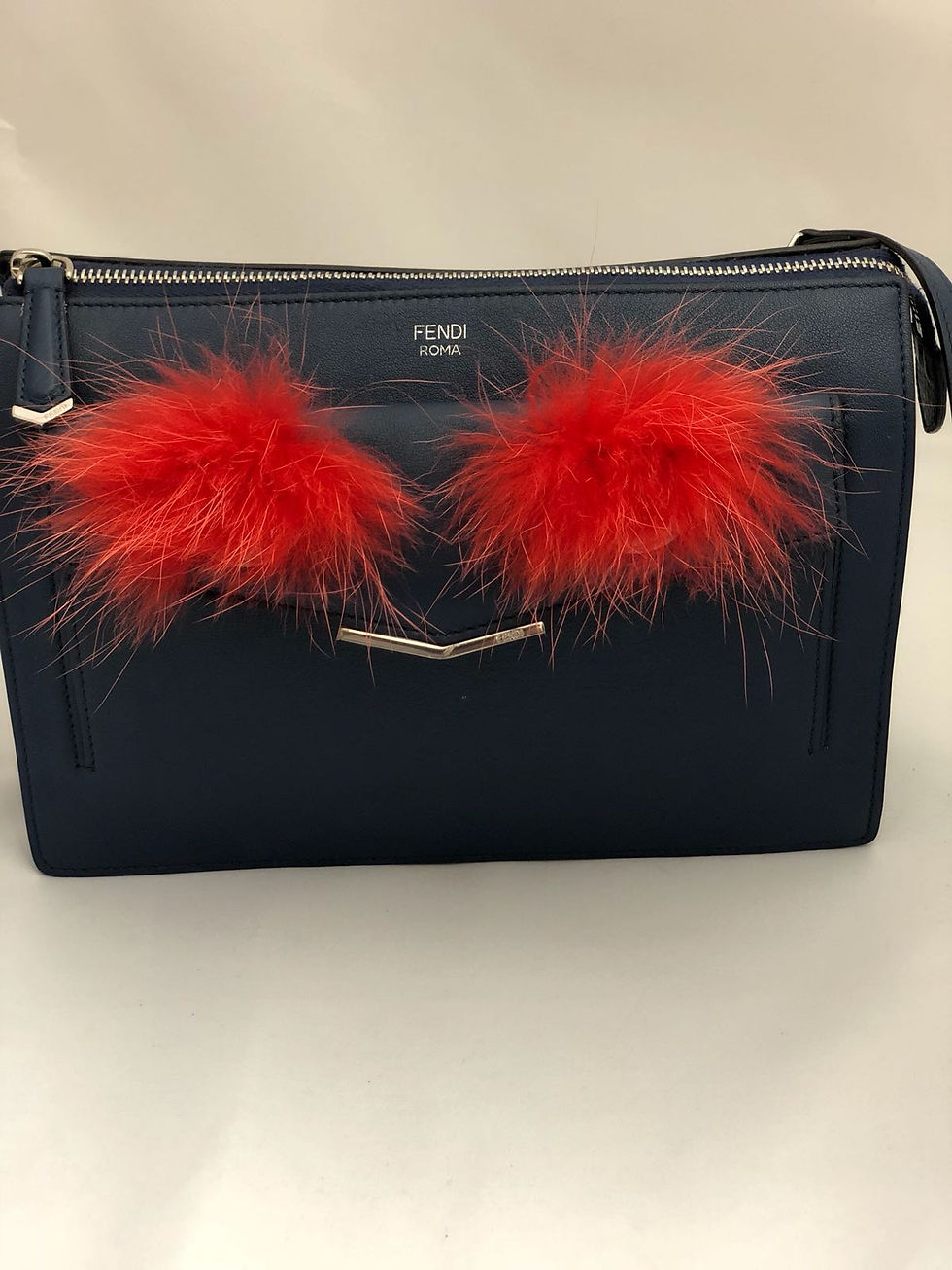Miniatura: Bolsa Fendi Baguette de couro azul