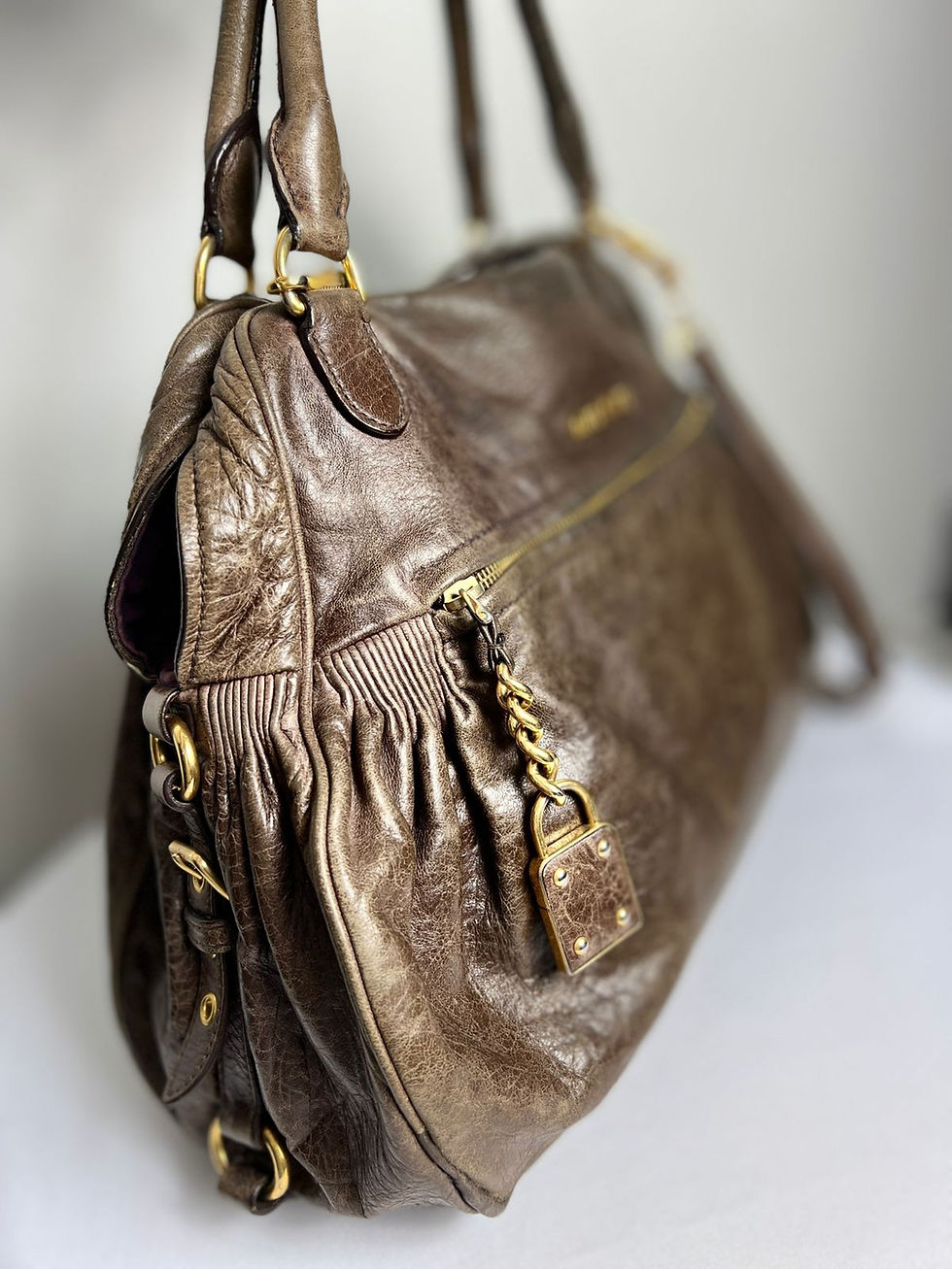 Miniatura: Bolsa Miu Miu Couro Marrom Original