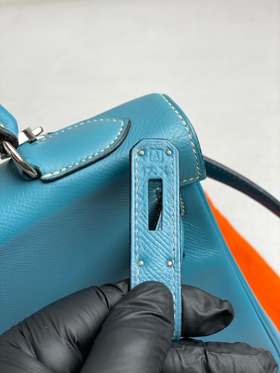 Miniatura: Bolsa Hermès Kelly 28 Epsom Azul