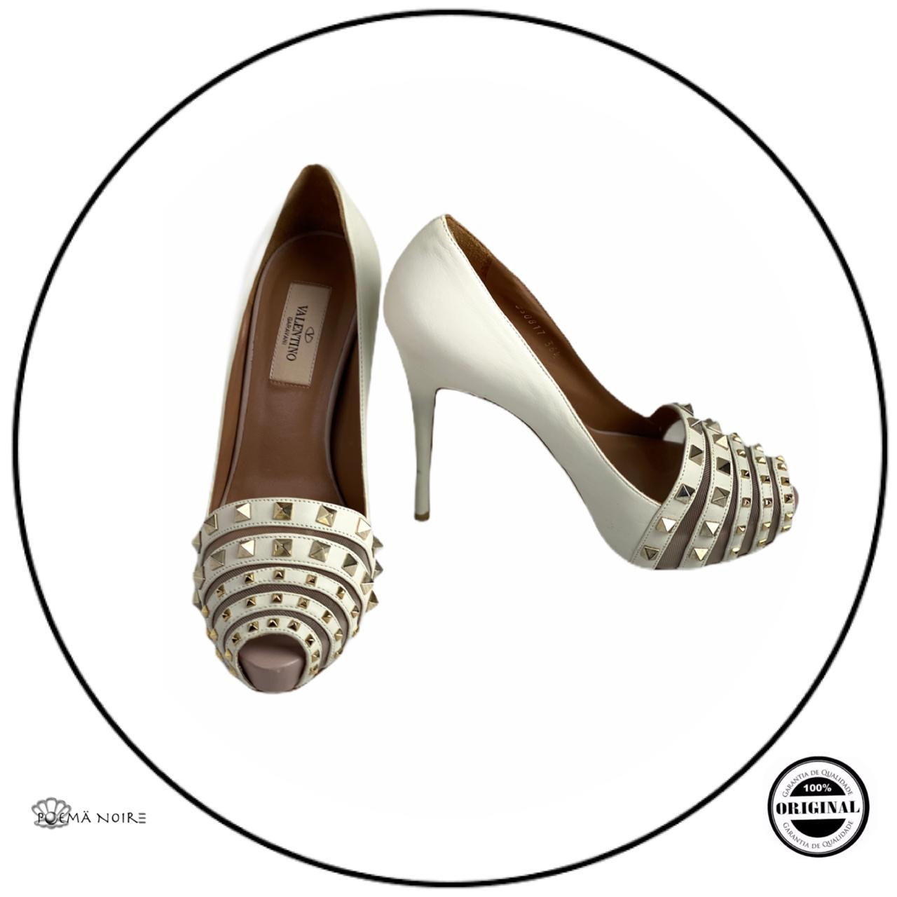 Sapato Valentino Rockstud Peep Toe