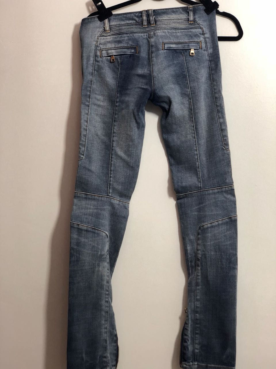 Miniatura: Calça jeans azul em algodão misto Balmain