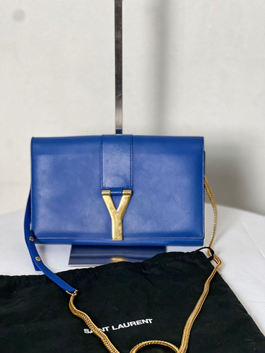Bolsa Yves Saint Laurent ChYc Crossbody Azul Original |Poemä Noire