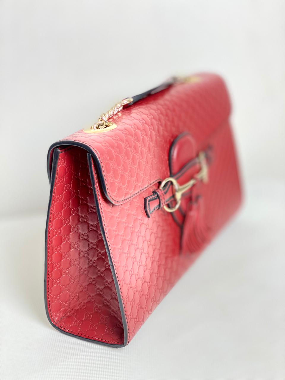 Miniatura: Bolsa Gucci Guccissima Emily Vermelha Original