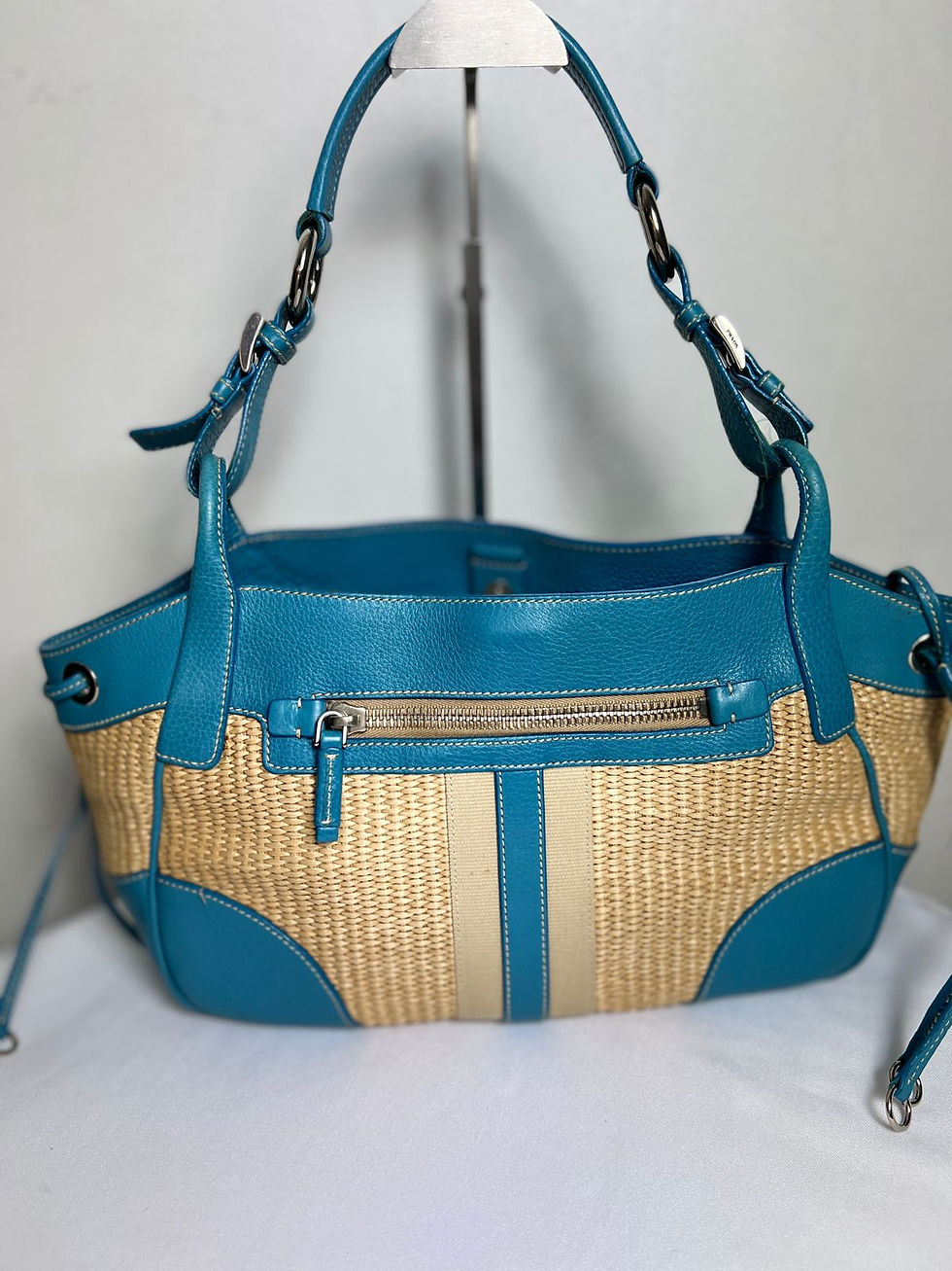 Miniatura: Bolsa Prada Palha Bege Original