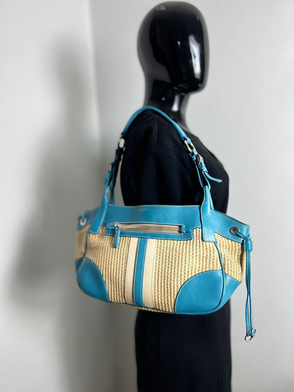 Miniatura: Bolsa Prada Palha Bege Original