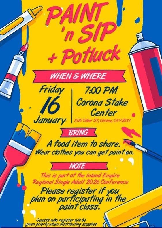 Single Adult - Paint n Sip + Potluck