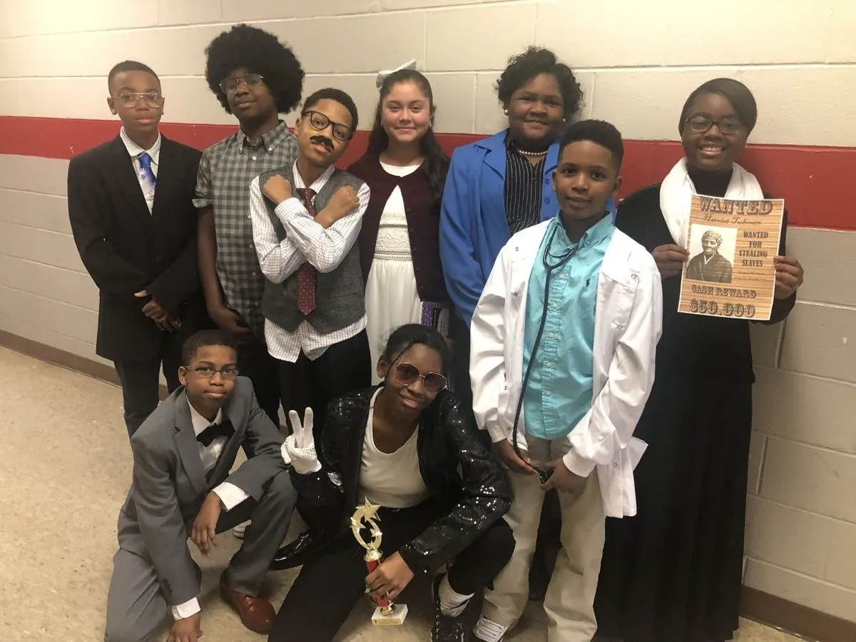 Students at the African American living museum