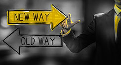 Yellow road sign for change