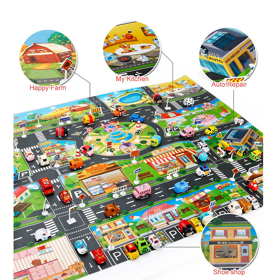 Thumbnail: Traffic City Scene Carpet for Kids, Sinais de trânsito, Play Mat for Baby, 130cm