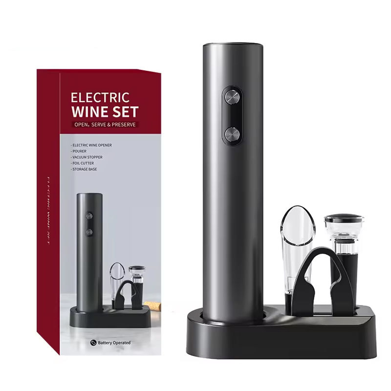 Electric Automatic Red Wine Opener Set Multifunction Wine Stopper, Wine Pourer,
