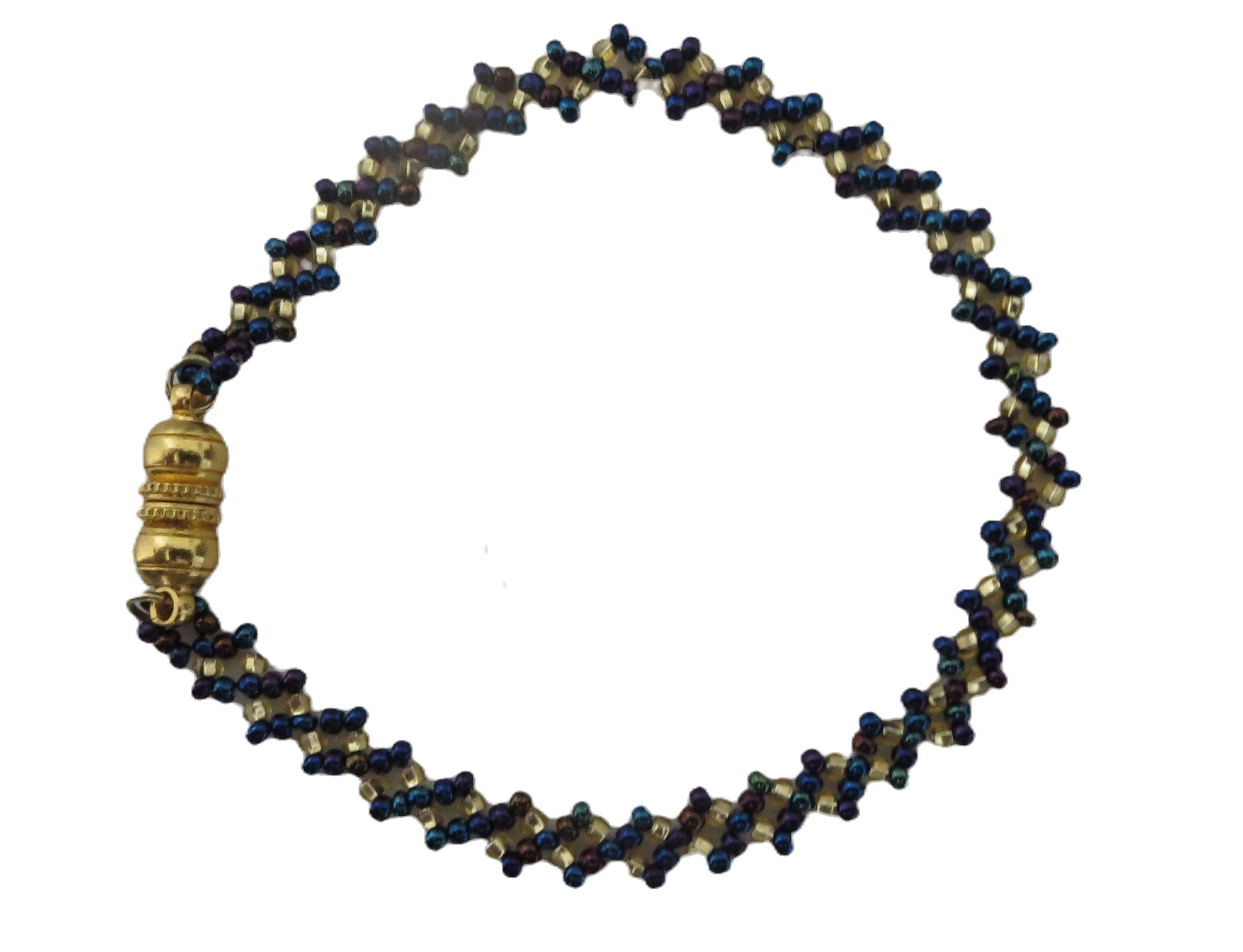 Bracelet Gold Rainbow Blue Reversed