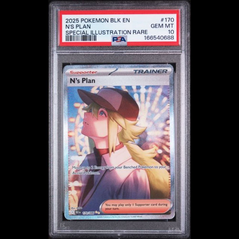 2025 Pokemon Black Bolt #170 N's Plans SIR PSA Gem Mint 10.