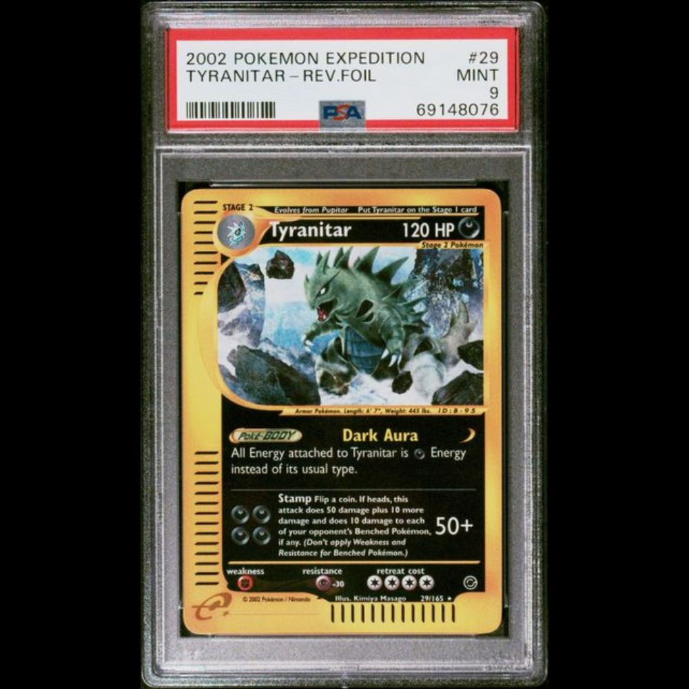 2002 Pokemon Expedition #29 Tyrantitar Reverse Foil PSA Mint 9