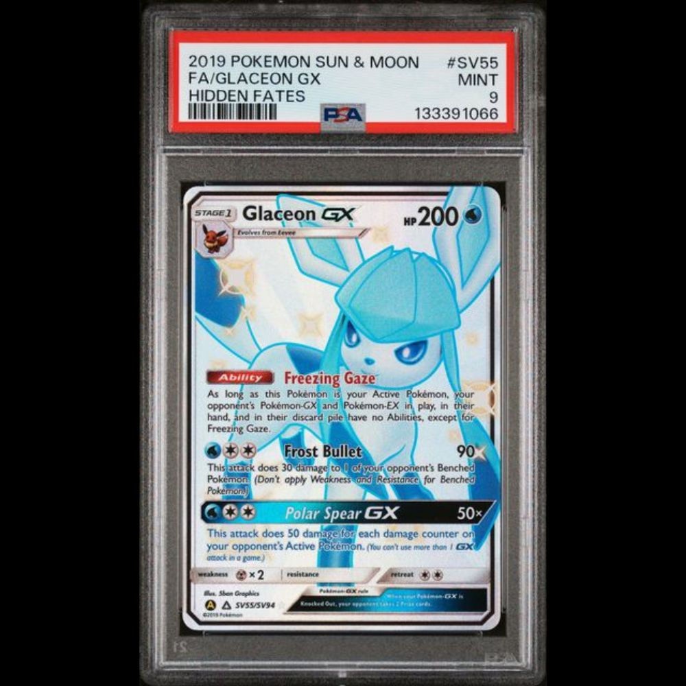 2019 Pokemon Hidden Fates #sv55 Glaceon Gx FA PSA 9 Mint