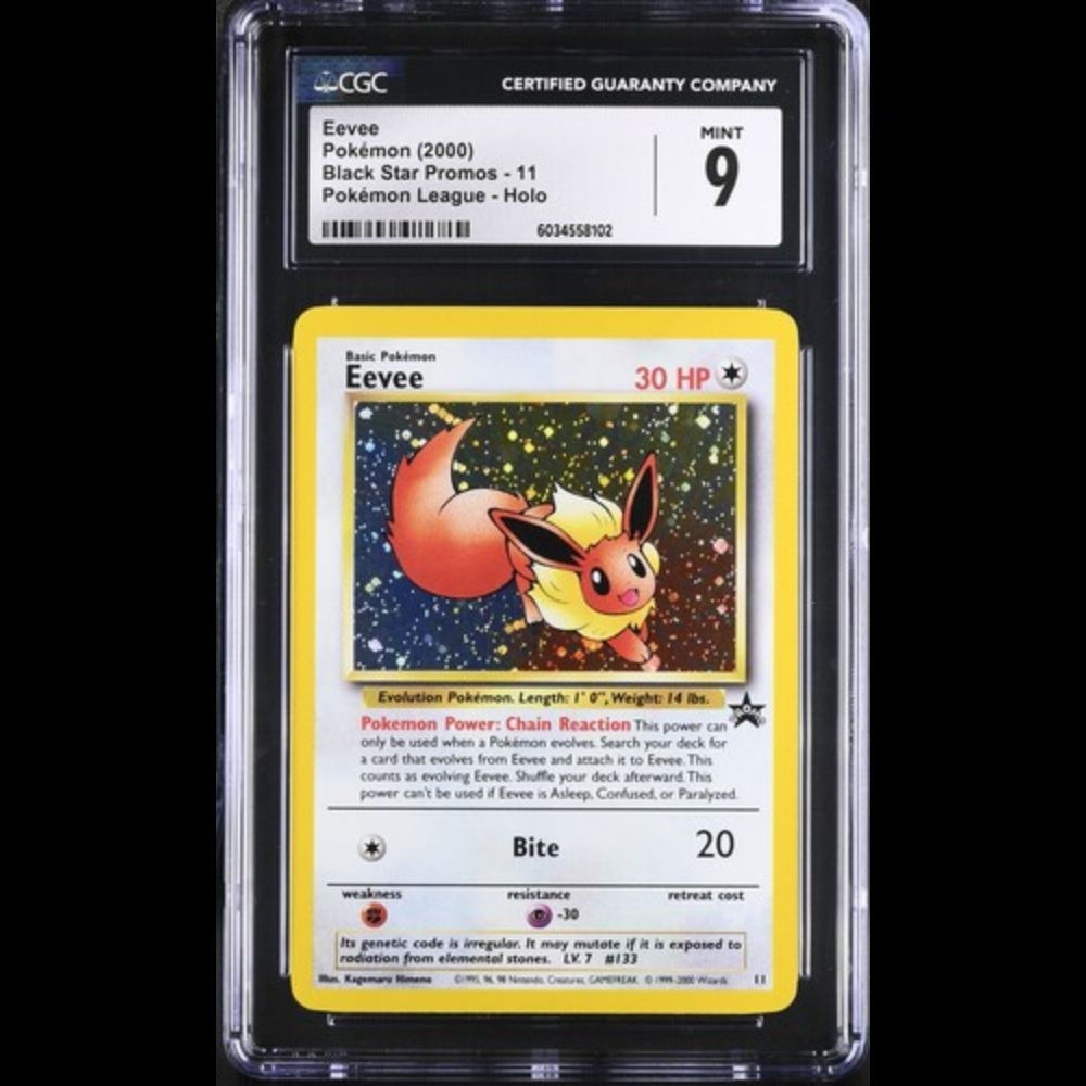2000 Pokemon Black Star Promos #11 Eevee Holo CGC mint 9