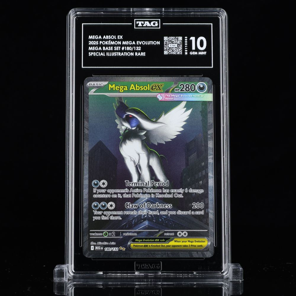 2025 Pokemon Mega Evolution #180 Mega Absol Ex SIR TAG Gem Mint 10