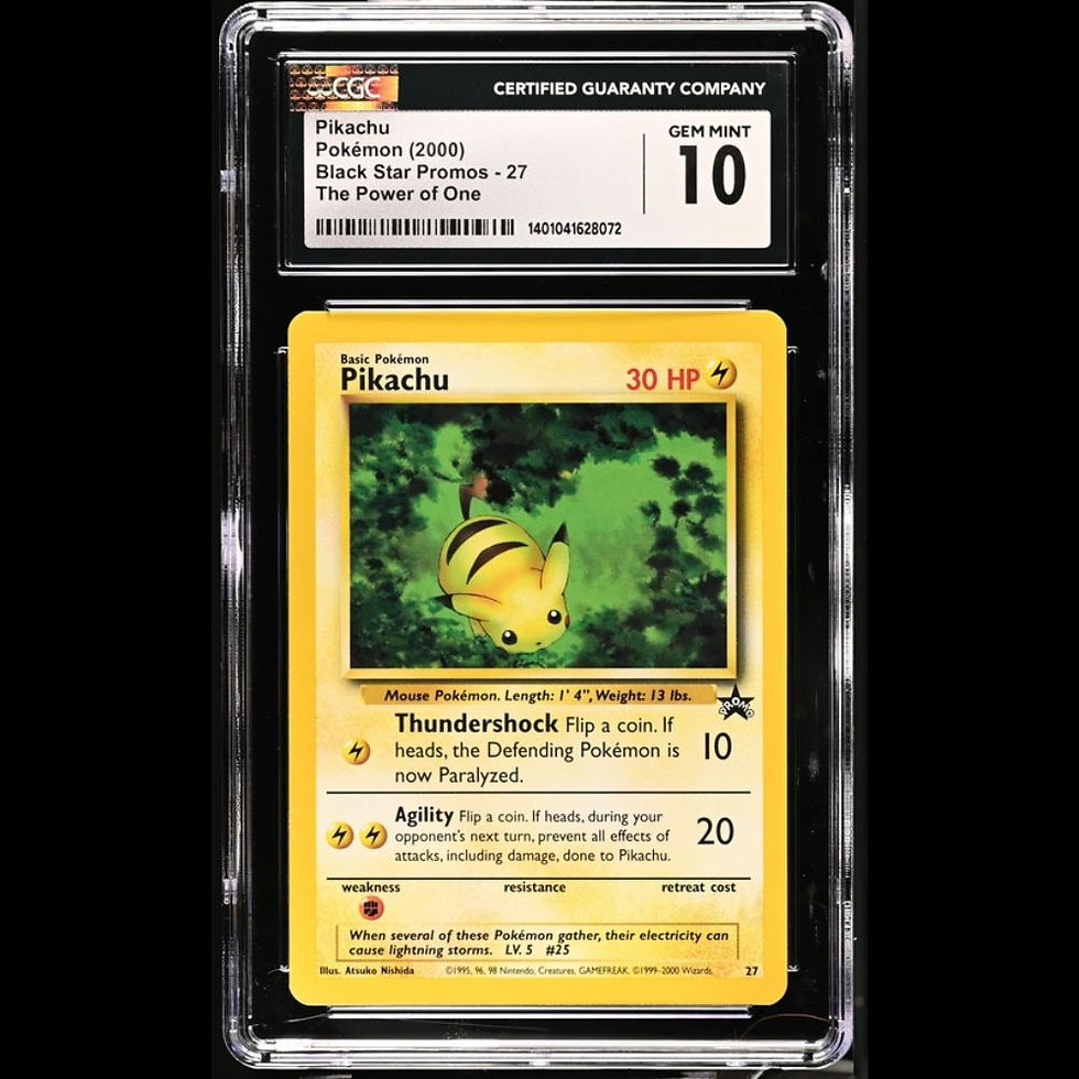 Thumbnail: 2000 Pokemon Black Star Promo #27 Pikachu The power of one CGC Gem Mint 10
