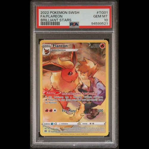 2022 Pokemon Brilliant Stars #TG01 Flareon PSA Gem Mint 10