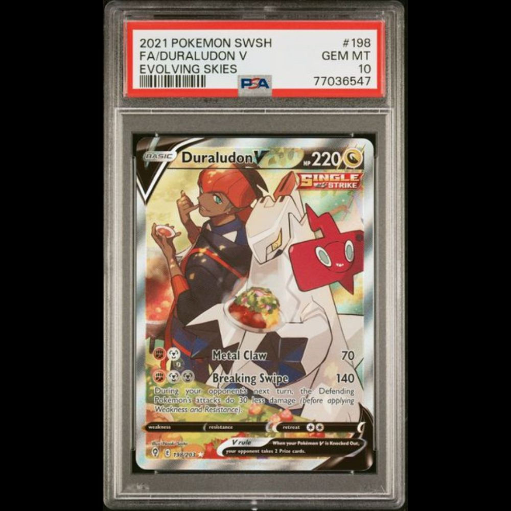 2021 Pokemon Evolving Skies #198 Duraludon V FA PSA Gem Mint 10