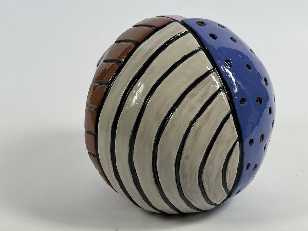 Miniature : Sculpture en faïence "Tête Boule" MM-P