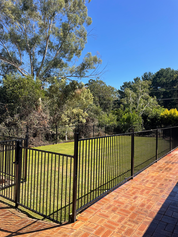 Installation of new aluminium fencing and turf installation