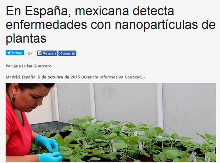 Ivonne, our PhD student, appears on a mexican news paper!