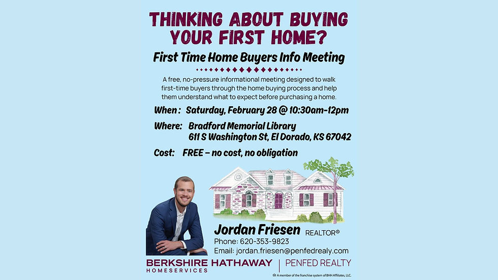First Time Home Buyers Info Meeting with Jordan Friesen