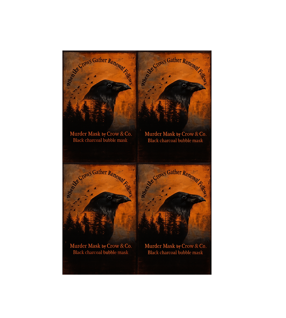 4-pack bundle of Murder Mask charcoal bubble masks by Crow & Co.