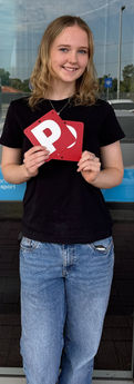 Alicia after passing driving test at Mirrabooka Licensing Centre, Western Australia