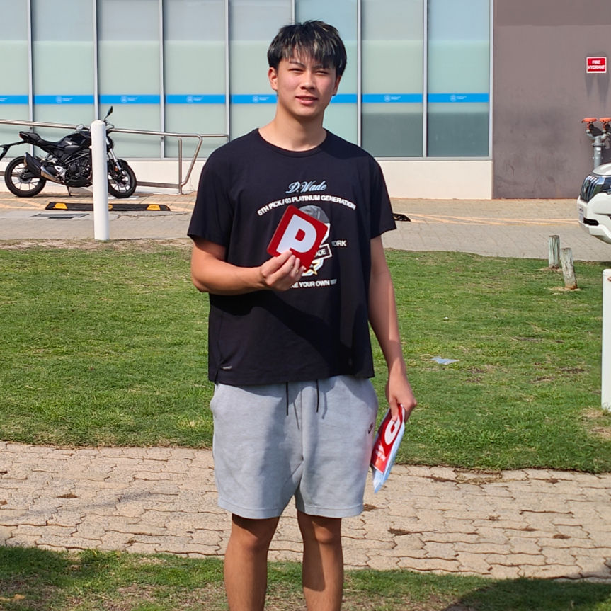 Marcus passed his driving test in Mirrabooka