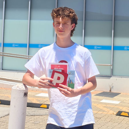 Vinnie passed his driving test on the first try at Mirrabooka