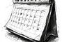 Esboço de calendário representando o planejamento semanal de aulas de direção em WA