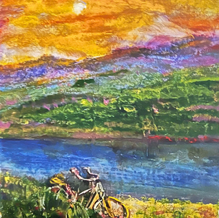 sunset, cycling, rivers, cycle, fine art prints, art prints