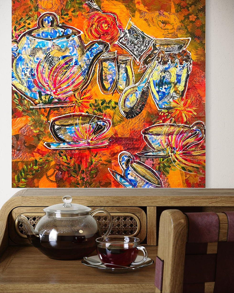 Tea in tangerine light