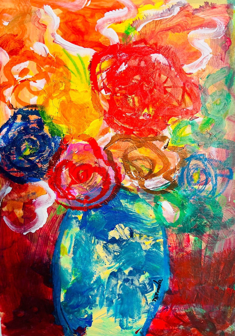 Thumbnail: Abstract flowers series -5 paintings