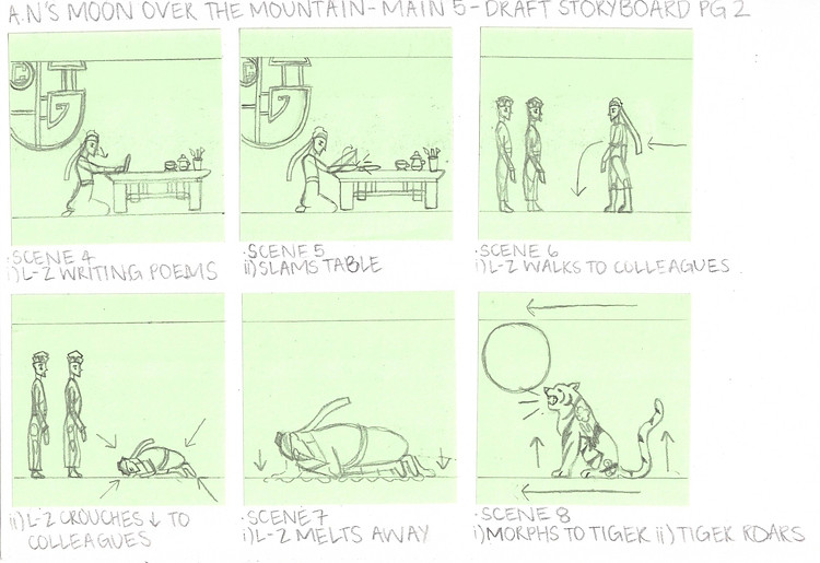 Atsushi's Moon Over the Mountain Draft Storyboard Page 2