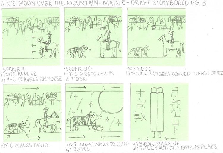 Atsushi's Moon Over the Mountain Draft Storyboard Page 3