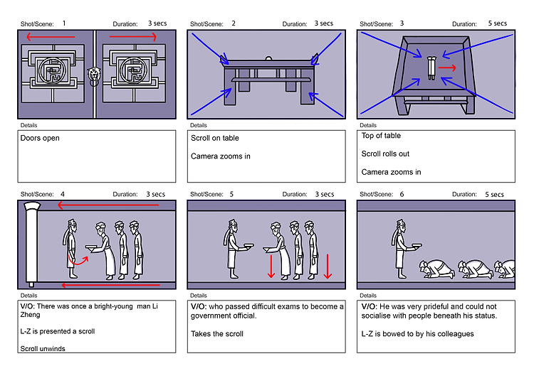 Atsushi's Moon Over the Mountain Final Storyboard Page 1