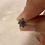 Thumbnail: Emerald & Ruby Floral Stud Earrings | 925 Sterling Silver | Rose Gold Plated