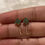 Thumbnail: Emerald Flower Drop Earrings | 925 Sterling Silver | Rose Gold Plated